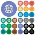 Globe round flat multi colored icons