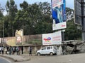 Globe roundabout with billboards in Nairobi Kenya