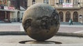 Globe sculpture in Opava town.