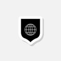 Globe Security shield sticker icon Royalty Free Stock Photo