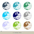 Globe Set Color Vector Logo Template Illustration Design. Vector EPS 10 Royalty Free Stock Photo