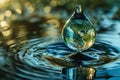 globe in the shape of a water drop, illustration for world water day Royalty Free Stock Photo