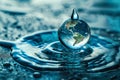 globe in the shape of a water drop, photorealistic illustration for world water day Royalty Free Stock Photo