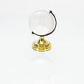 Globe showpiece in crystal glass and metal