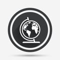 Globe sign icon. World map geography symbol. Royalty Free Stock Photo