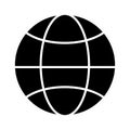 Globe silhouette symbol.  earth vector illustration isolated on white background. black Web sign design. World Internet network Royalty Free Stock Photo