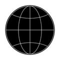 Globe Solid Black Icon With White Inner Stroke