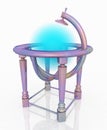 Globe stand with gas planet Royalty Free Stock Photo