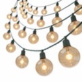 A globe string light setup for a cozy ambiance. Royalty Free Stock Photo
