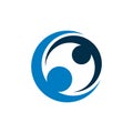 Globe Swoosh Human Shape Logo Template Illustration Design. Vector EPS 10 Royalty Free Stock Photo