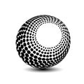 Globe symbol - 3d icon of sphere, dotted orb