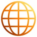 Globe symbol icon - orange gradient, isolated - vector Royalty Free Stock Photo