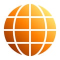 Globe symbol icon - orange gradient, isolated - vector Royalty Free Stock Photo