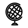 Globe symbol. Planet Earth or internet browser sign. Outline modern design element. Simple black flat vector icon with Royalty Free Stock Photo