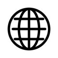 Globe symbol. Planet Earth or internet browser sign. Outline modern design element. Simple black flat vector icon with Royalty Free Stock Photo