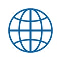 Globe thin line icon. Vector illustration. Internet, traveling, geography, communications, technology subjects