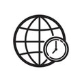 Globe with timezone concept icon. Vector illustration decorative design Royalty Free Stock Photo