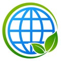 Globe tree blue and green eco concept Royalty Free Stock Photo