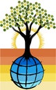 Globe tree logo Royalty Free Stock Photo