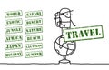 Globe trotter and words Royalty Free Stock Photo