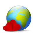 Globe on Valentine's Day Royalty Free Stock Photo