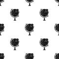 Globe of various languages icon in black style isolated on white background. Interpreter and translator symbol stock