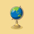 Globe Vector Icon Illustration. Earth Vector. Flat Cartoon Style Suitable for Web Landing Page, Banner, Flyer, Sticker, Wallpaper Royalty Free Stock Photo
