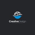 Globe Vector Icon Water Logo Abstract Logo Icon Business Template Royalty Free Stock Photo
