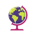 Globe vector illustration. with Purple, green and pink color Royalty Free Stock Photo