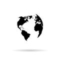 Globe vector silhouette Royalty Free Stock Photo