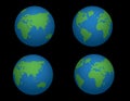 Globe Vectors..4 Different Views