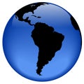 Globe view - South America