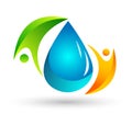 Globe Water drop logo concept of water drop with world save earth wellness symbol icon nature drops elements vector design Royalty Free Stock Photo