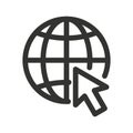 Globe and web site icon. Online world www vector illustration Royalty Free Stock Photo