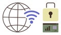 Global Connectivity, Online Security, and Data Monitoring Concept Royalty Free Stock Photo