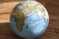 Globe on the wooden floor