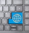 globe world earth atlas sign icon computer communications typing keyboard keys Royalty Free Stock Photo