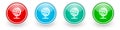 Globe, world, global, map, earth vector icons, colorful glossy buttons on white Royalty Free Stock Photo