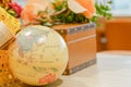 Globe world map, explore destination travel concept Royalty Free Stock Photo