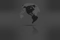 Globe with world map in grayscale colors with shadow. Rounded do Royalty Free Stock Photo