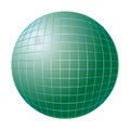 Globe world map green color and multicolor line shape