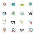 Globe and world map icons Royalty Free Stock Photo