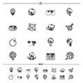 Globe and world map icons Royalty Free Stock Photo