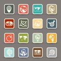 Globe and world map icons Royalty Free Stock Photo
