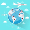 Globe World Map Travel Vacation Trip Booking Air