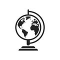 Globe world map vector icon. Round earth flat vector illustration. Planet business concept pictogram on white background. Royalty Free Stock Photo