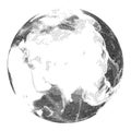 Globe with world ocean relief - vector stippled illustration.