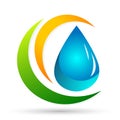 Water drop save water globe people life care logo concept of water drop wellness symbol icon nature drops elements vector design