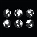 Globe Worldwide Vector - Grid globe set. Three-dimensional abstract universe planet