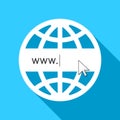 Globe with www sign as world wide web concept Royalty Free Stock Photo